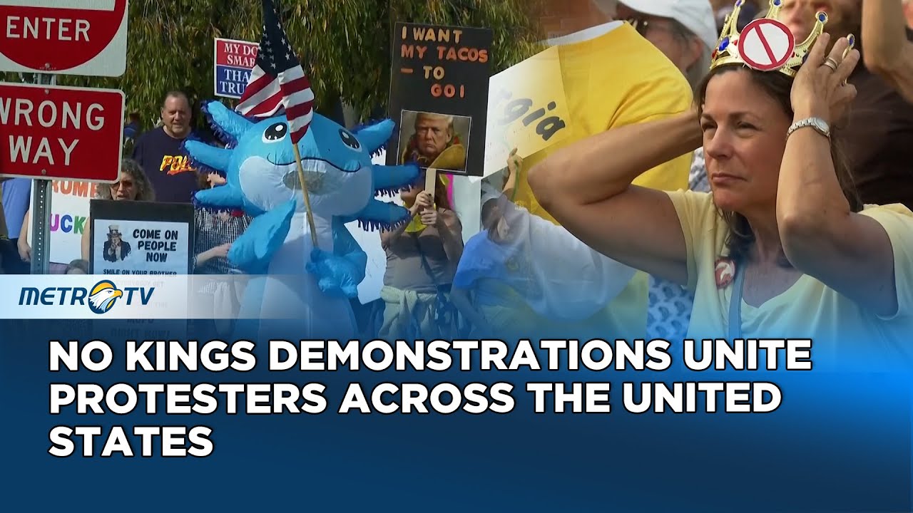 No Kings protesters in New York and Michigan chant, march and show off anti-Trump signs - click to watch on YouTube